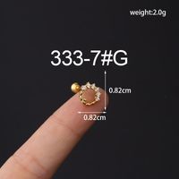 Ear Cartilage Rings & Studs Fashion Geometric Copper Plating Artificial Gemstones sku image 15