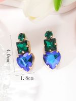 1 Pair Elegant Heart Shape Plating Inlay Alloy Rhinestones Gold Plated Ear Studs main image 2