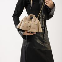 Women's Pu Leather Cartoon Streetwear Sewing Thread Metal Button Square Zipper Crossbody Bag main image 3