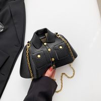 Women's Pu Leather Cartoon Streetwear Sewing Thread Metal Button Square Zipper Crossbody Bag sku image 3