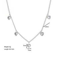 Casual Heart Shape Titanium Steel Plating Inlay Zircon Necklace main image 6