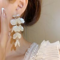 1 Pair Elegant Solid Color Tassel Arylic Alloy Drop Earrings main image 4