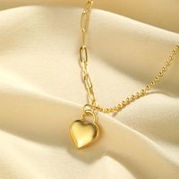 304 Stainless Steel Simple Style Shiny Polishing Plating Heart Shape Pendant Necklace main image 3