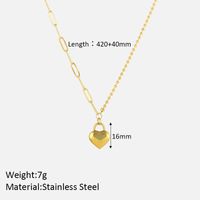 304 Stainless Steel Simple Style Shiny Polishing Plating Heart Shape Pendant Necklace sku image 1