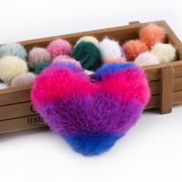 Cute Heart Shape Solid Color Alloy Pom Poms Bag Pendant Keychain sku image 14