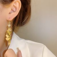 1 Pair Simple Style Commute Solid Color Tassel Alloy Drop Earrings main image 3