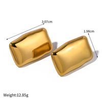 1 Pair Simple Style Commute Solid Color Plating Stainless Steel Titanium Steel 18k Gold Plated Gold Plated Ear Studs main image 3
