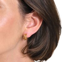 1 Pair Vintage Style Solid Color Plating Stainless Steel Acrylic 18K Gold Plated Ear Studs sku image 1