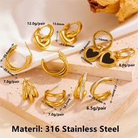 1 Pair Vintage Style Solid Color Plating Stainless Steel Acrylic 18K Gold Plated Ear Studs main image 8