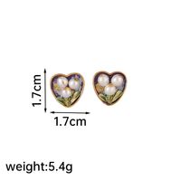 1 Pair Casual Simple Style Flower Plating Inlay Copper Freshwater Pearl 18k Gold Plated Ear Studs main image 2