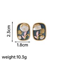 1 Pair Casual Simple Style Flower Plating Inlay Copper Freshwater Pearl 18k Gold Plated Ear Studs main image 5