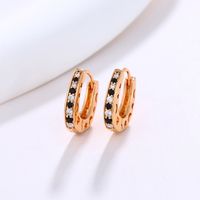 Wholesale Jewelry Xuping Simple Style Commute Color Block Alloy Artificial Gemstones 18k Gold Plated Plating Inlay Earrings main image 5