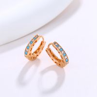 Wholesale Jewelry Xuping Simple Style Commute Color Block Alloy Artificial Gemstones 18k Gold Plated Plating Inlay Earrings main image 3