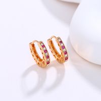 Wholesale Jewelry Xuping Simple Style Commute Color Block Alloy Artificial Gemstones 18k Gold Plated Plating Inlay Earrings main image 4