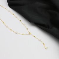 Einfacher Stil Runden Süßwasserperle Kupfer Überzug 18 Karat Vergoldet Halskette main image 5