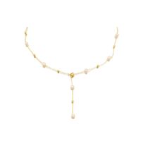 Simple Style Round Freshwater Pearl Copper Plating 18k Gold Plated Necklace main image 6