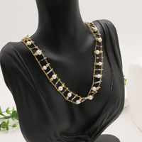 Simple Style Round Freshwater Pearl Copper Beaded Plating 18k Gold Plated Necklace main image 3