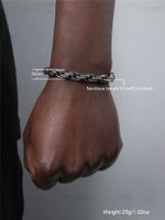 Hip-hop Punk Geometric Stainless Steel Men's Bracelets sku image 1