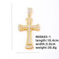 Hip-hop Rock Animal Cross Letter Stainless Steel Alloy Copper Plating Inlay Rhinestones Jewelry Accessories sku image 34