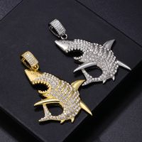 Hip-hop Rock Animal Cross Letter Stainless Steel Alloy Copper Plating Inlay Rhinestones Jewelry Accessories main image 5