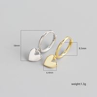 S925 Sterling Silver Heart Pendnat Ear Buckle Wholesale Nihaojewelry main image 5