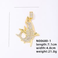 Hip-hop Rock Animal Cross Letter Stainless Steel Alloy Copper Plating Inlay Rhinestones Jewelry Accessories sku image 3