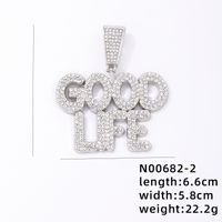 Hip-hop Rock Animal Cross Letter Stainless Steel Alloy Copper Plating Inlay Rhinestones Jewelry Accessories sku image 41