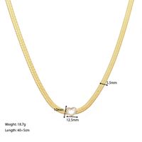 Fashion Heart Shape Titanium Steel Plating Rhinestones Necklace main image 6