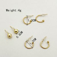 1 Jeu À La Française Sucré Style Simple Géométrique Gland Forme De Cœur Placage Incruster Acier Inoxydable 304 Pierre Naturelle Perle Zircon Plaqué Or 14K Boucles D'Oreilles sku image 13