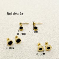 1 Jeu À La Française Sucré Style Simple Géométrique Gland Forme De Cœur Placage Incruster Acier Inoxydable 304 Pierre Naturelle Perle Zircon Plaqué Or 14K Boucles D'Oreilles sku image 14