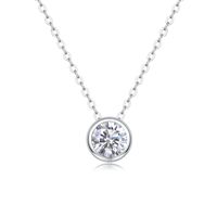 Décontractée Style Simple Couleur Unie Argent Sterling Incruster Moissanite Pendentif main image 4