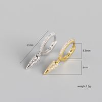 European And American Light Luxury S925 Sterling Silver Geometric Cone Diamond Ear Buckle Silver Earrings main image 5
