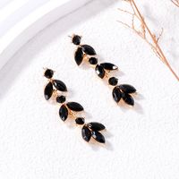 1 Pair Elegant Lady Geometric Inlay Alloy Glass Stone Gold Plated Drop Earrings main image 3