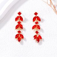 1 Pair Elegant Lady Geometric Inlay Alloy Glass Stone Gold Plated Drop Earrings main image 7