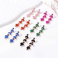 1 Pair Elegant Lady Geometric Inlay Alloy Glass Stone Gold Plated Drop Earrings main image 1