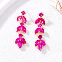 1 Pair Elegant Lady Geometric Inlay Alloy Glass Stone Gold Plated Drop Earrings main image 9