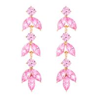 1 Pair Elegant Lady Geometric Inlay Alloy Glass Stone Gold Plated Drop Earrings sku image 1