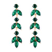 1 Pair Elegant Lady Geometric Inlay Alloy Glass Stone Gold Plated Drop Earrings sku image 3