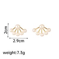 1 Pair Elegant Luxurious Simple Style Sector Inlay Freshwater Pearl Copper Freshwater Pearl 18k Gold Plated Ear Studs main image 2