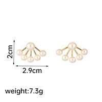 1 Pair Elegant Luxurious Simple Style Sector Inlay Freshwater Pearl Copper Freshwater Pearl 18k Gold Plated Ear Studs sku image 1