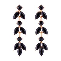 1 Pair Elegant Lady Geometric Inlay Alloy Glass Stone Gold Plated Drop Earrings sku image 5