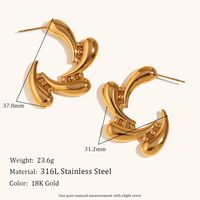 1 Pair Lady Streetwear Geometric Plating Stainless Steel Ear Studs sku image 1