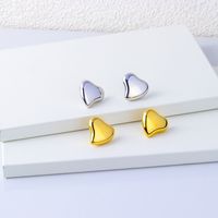 1 Pair Lady Korean Style Heart Shape Plating Stainless Steel Ear Studs main image 4