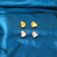 1 Pair Lady Korean Style Heart Shape Plating Stainless Steel Ear Studs main image 2