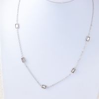 Wholesale Simple Style Geometric Stainless Steel Plating Inlay Zircon Necklace sku image 4