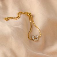 Elegant Lady Streetwear Letter Copper Plating Inlay Zircon Bracelets sku image 1
