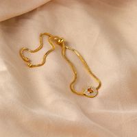 Elegant Lady Streetwear Letter Copper Plating Inlay Zircon Bracelets sku image 4