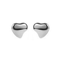 1 Pair Basic Simple Style Heart Shape Plating Stainless Steel Ear Studs sku image 4