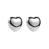 1 Pair Basic Simple Style Heart Shape Plating Stainless Steel Ear Studs sku image 8