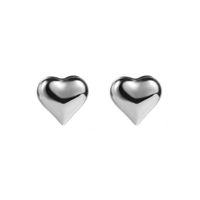 1 Pair Basic Simple Style Heart Shape Plating Stainless Steel Ear Studs sku image 6